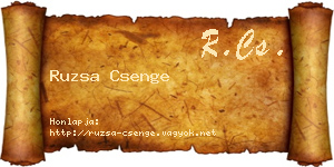 Ruzsa Csenge névjegykártya